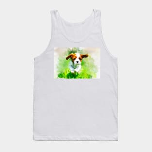 Cavalier King Charles Spaniel puppy watercolor Tank Top